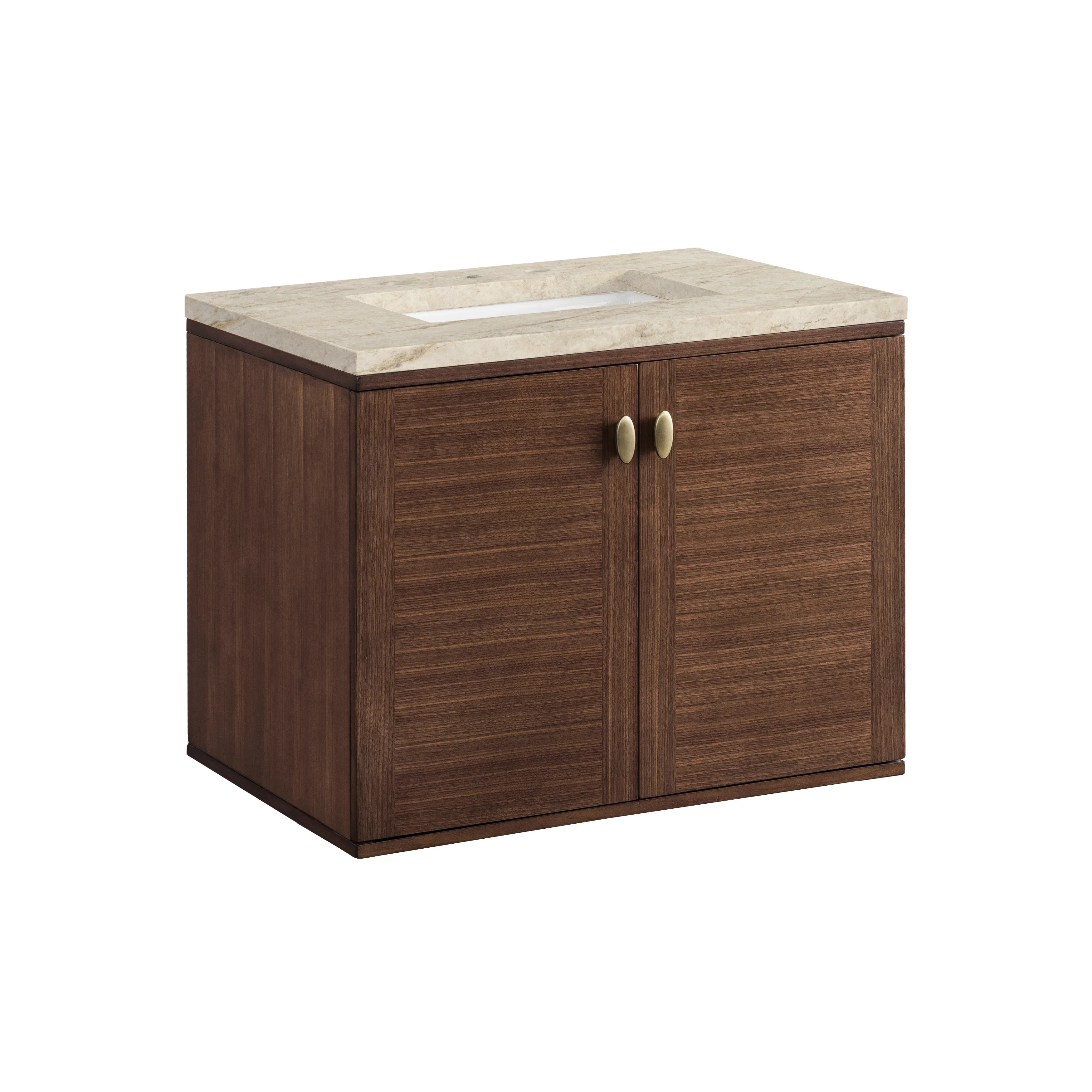 Amberly 30" Single Vanity, Mid-Century Walnut, w/ 3 CM Tajnar Eclos Top