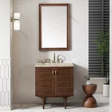 Amberly 30" Single Vanity, Mid-Century Walnut, w/ 3 CM Tajnar Eclos Top