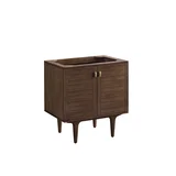 Amberly 30" Single Vanity, Mid-Century Walnut w/ 3 CM White Zeus Top