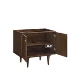Amberly 36" Single Vanity, Mid-Century Walnut w/ 3 CM Carrara Marble Top
