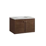 Amberly 36" Single Vanity, Mid-Century Walnut w/ 3 CM Eternal Jasmine Pearl Top