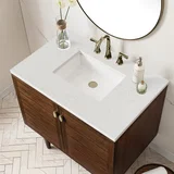 Amberly 36" Single Vanity, Mid-Century Walnut w/ 3 CM Lime Delight Top