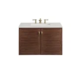 Amberly 36" Single Vanity, Mid-Century Walnut w/ 3 CM Lime Delight Top