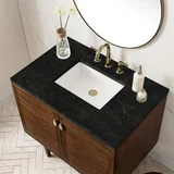 Amberly 36" Single Vanity, Mid-Century Walnut, w/ 3 CM Phantome Eclos Top