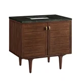 Amberly 36" Single Vanity, Mid-Century Walnut, w/ 3 CM Phantome Eclos Top