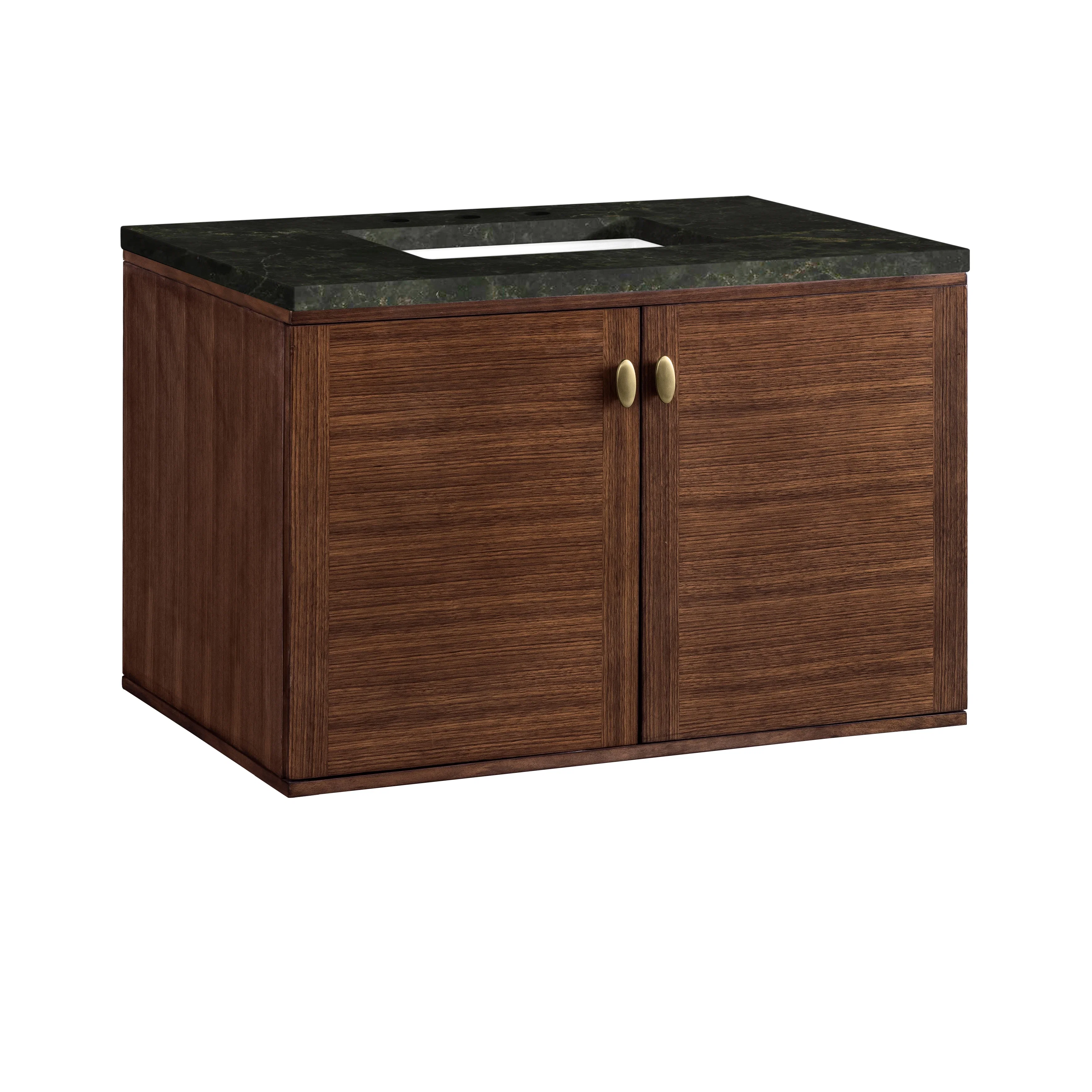 Amberly 36" Single Vanity, Mid-Century Walnut, w/ 3 CM Phantome Eclos Top