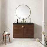 Amberly 36" Single Vanity, Mid-Century Walnut, w/ 3 CM Phantome Eclos Top