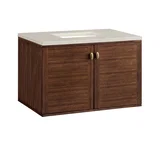 Amberly 36" Single Vanity, Mid-Century Walnut, w/ 3 CM Siberian Silestone Top
