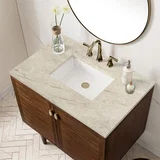 Amberly 36" Single Vanity, Mid-Century Walnut, w/ 3 CM Tajnar Eclos Top