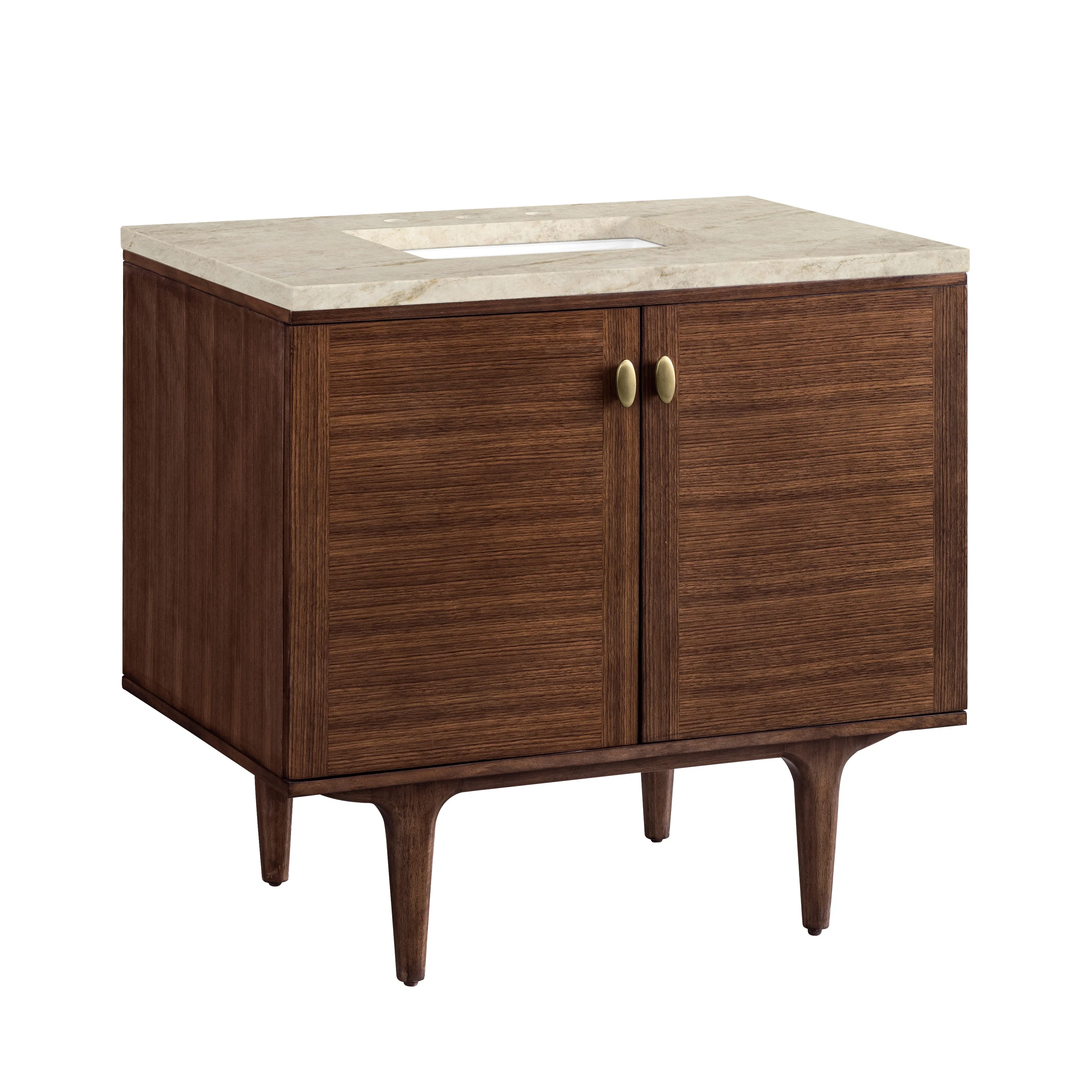 Amberly 36" Single Vanity, Mid-Century Walnut, w/ 3 CM Tajnar Eclos Top