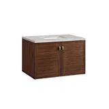 Amberly 36" Single Vanity, Mid-Century Walnut w/ 3 CM Victorian Silver Top