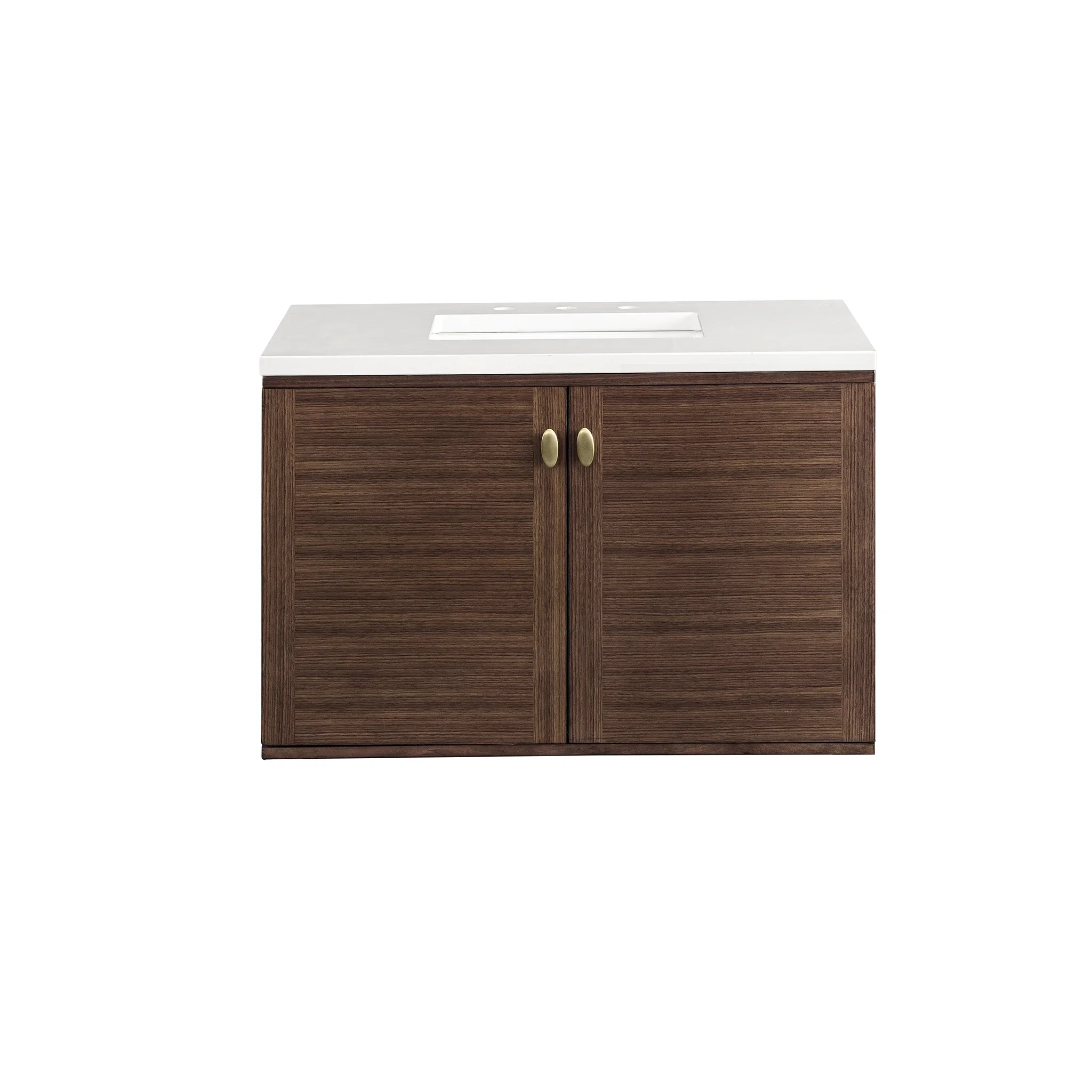 Amberly 36" Single Vanity, Mid-Century Walnut w/ 3 CM White Zeus Top