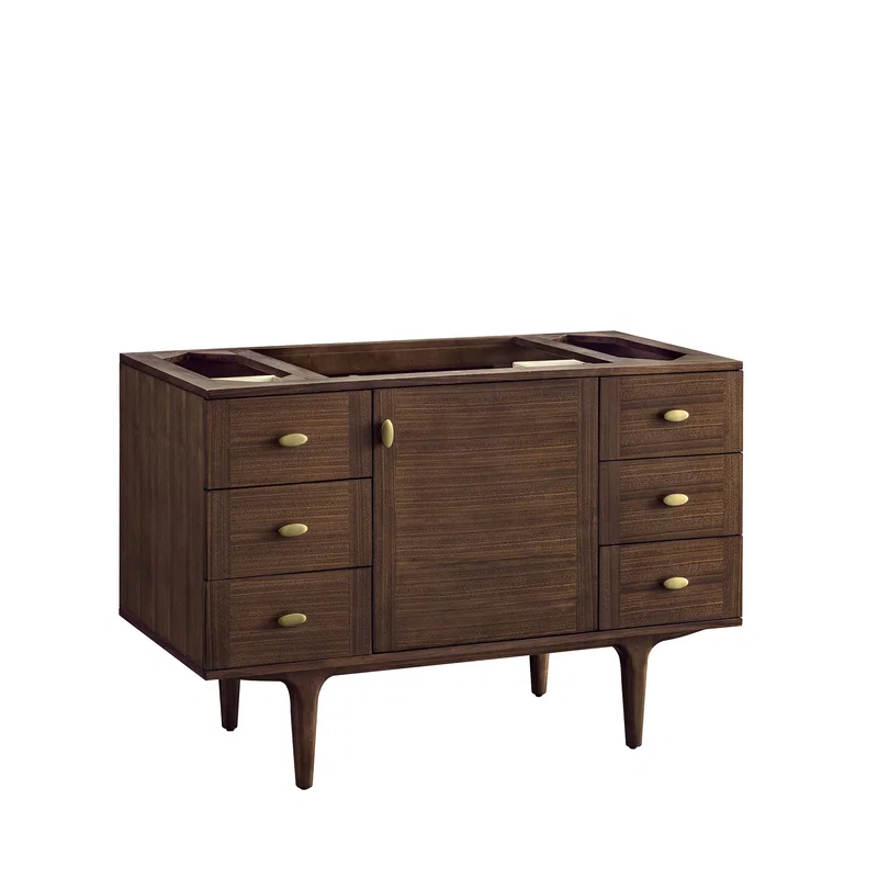 Amberly 48" Single Vanity Cabinet, Mid-Century Walnut