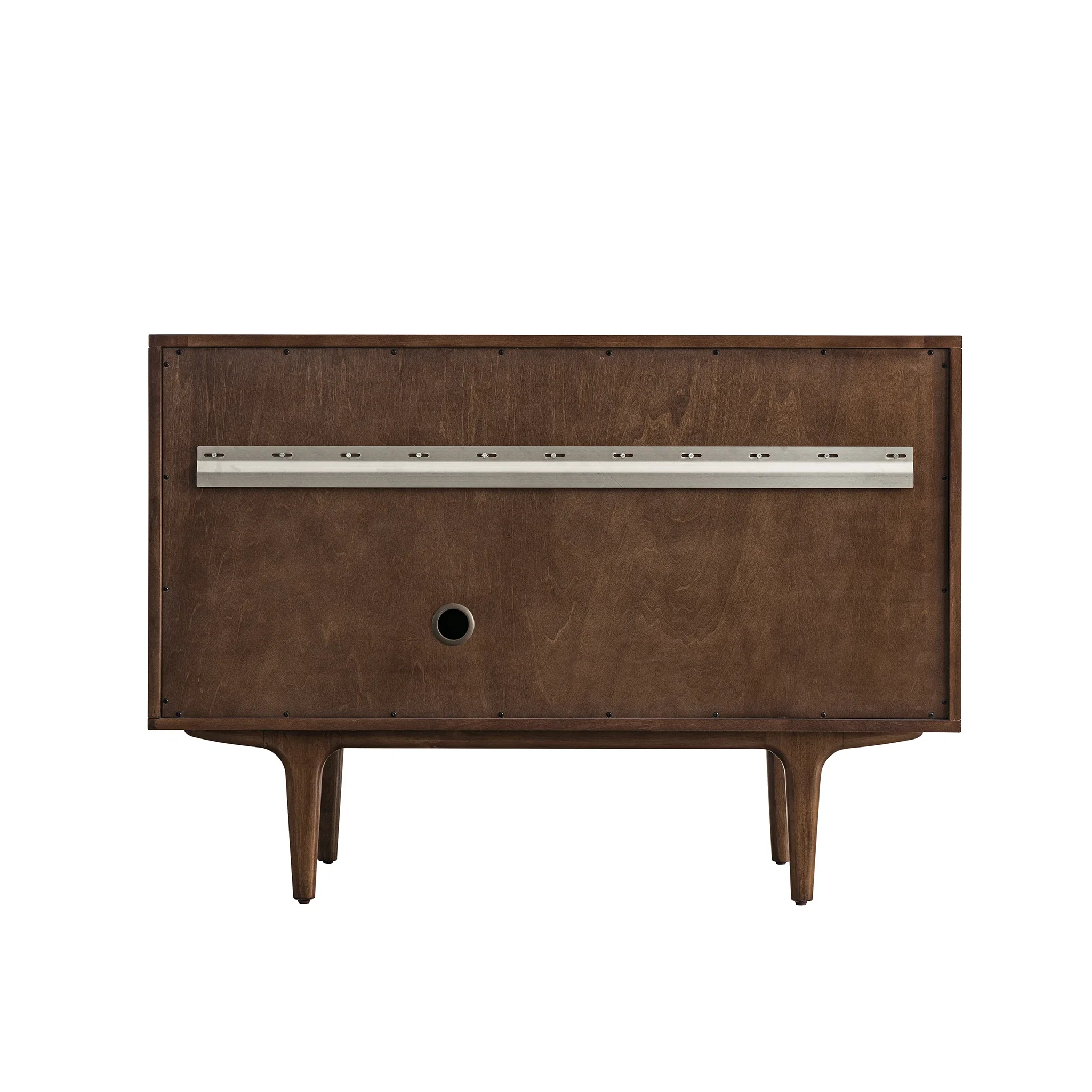 Amberly 48" Single Vanity, Mid-Century Walnut w/ Single Hole 3 CM White Zeus Top & Backsplash
