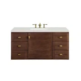 Amberly 48" Single Vanity, Mid-Century Walnut w/ 3 CM Lime Delight Top