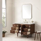 Amberly 48" Single Vanity, Mid-Century Walnut w/ 3 CM Lime Delight Top