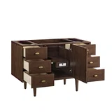Amberly 48" Single Vanity, Mid-Century Walnut w/ 3 CM Parisien Bleu Top