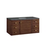 Amberly 48" Single Vanity, Mid-Century Walnut w/ 3 CM Parisien Bleu Top