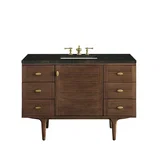 Amberly 48" Single Vanity, Mid-Century Walnut, w/ 3 CM Phantome Eclos Top