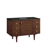 Amberly 48" Single Vanity, Mid-Century Walnut, w/ 3 CM Phantome Eclos Top