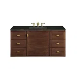 Amberly 48" Single Vanity, Mid-Century Walnut, w/ 3 CM Phantome Eclos Top