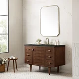 Amberly 48" Single Vanity, Mid-Century Walnut, w/ 3 CM Phantome Eclos Top