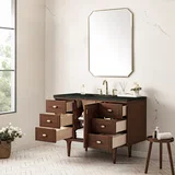 Amberly 48" Single Vanity, Mid-Century Walnut, w/ 3 CM Phantome Eclos Top