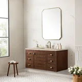 Amberly 48" Single Vanity, Mid-Century Walnut, w/ 3 CM Tajnar Eclos Top