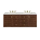 Amberly 60" Double Vanity, Mid-Century Walnut w/ 3 CM Lime Delight Top
