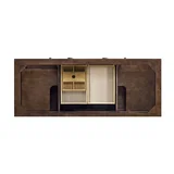 Amberly 60" Double Vanity, Mid-Century Walnut w/ 3 CM Parisien Bleu Top w/FreePower Wireless Charger
