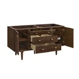 Amberly 60" Double Vanity, Mid-Century Walnut w/ 3 CM Parisien Bleu Top w/FreePower Wireless Charger