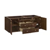 Amberly 60" Double Vanity, Mid-Century Walnut w/ 3 CM Parisien Bleu Top w/FreePower Wireless Charger