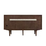 Amberly 60" Double Vanity, Mid-Century Walnut w/ 3 CM Parisien Bleu Top w/FreePower Wireless Charger