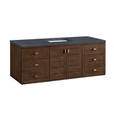 Amberly 60" Single Vanity, Mid-Century Walnut w/ 3 CM Charcoal Soapstone Top