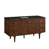 Amberly 60" Single Vanity, Mid-Century Walnut, w/ 3 CM Phantome Eclos Top