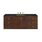 Amberly 60" Single Vanity, Mid-Century Walnut, w/ 3 CM Phantome Eclos Top