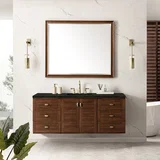 Amberly 60" Single Vanity, Mid-Century Walnut, w/ 3 CM Phantome Eclos Top