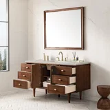 Amberly 60" Single Vanity, Mid-Century Walnut, w/ 3 CM Siberian Silestone Top