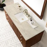 Amberly 60" Single Vanity, Mid-Century Walnut, w/ 3 CM Tajnar Eclos Top