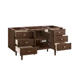 Amberly 60" Single Vanity, Mid-Century Walnut w/ 3 CM White Zeus Top