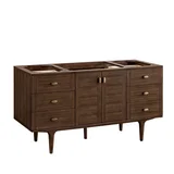 Amberly 60" Single Vanity, Mid-Century Walnut w/ 3 CM White Zeus Top