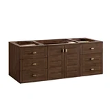 Amberly 60" Single Vanity, Mid-Century Walnut, w/ 3 CM Siberian Silestone Top w/FreePower Wireless Charger