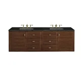 Amberly 72" Double Vanity, Mid-Century Walnut, w/ 3 CM Phantome Eclos Top