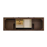 Amberly 72" Double Vanity, Mid-Century Walnut, w/ 3 CM Siberian Silestone Top w/FreePower Wireless Charger