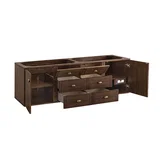 Amberly 72" Double Vanity, Mid-Century Walnut, w/ 3 CM Siberian Silestone Top w/FreePower Wireless Charger