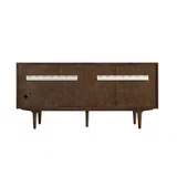 Amberly 72" Double Vanity, Mid-Century Walnut, w/ 3 CM Siberian Silestone Top w/FreePower Wireless Charger