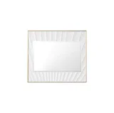 Soleil 36" Mirror, Matte White with Gold