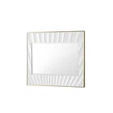 Soleil 36" Mirror, Matte White with Gold