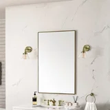 Rohe 26" Rectangular Mirror, Champagne Brass