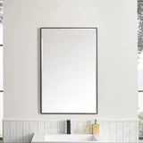 Rohe 26" Rectangular Mirror, Matte Black